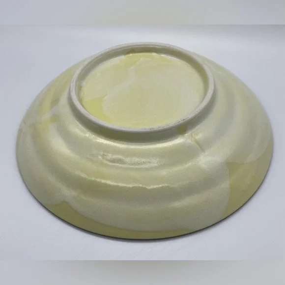 Ceramic Japanese Yellow White Cherry Blossom Soup Bowls 9in - Picture 9 of 9